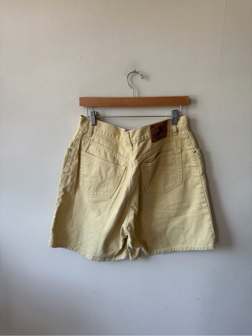 Vintage Crazy Horse High-Waist Soft Yellow Women’s Bermuda Shorts - Picture 6 of 8